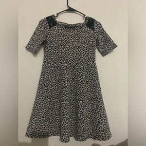 Xhilaration Black and White Leopard Print Kids Dress